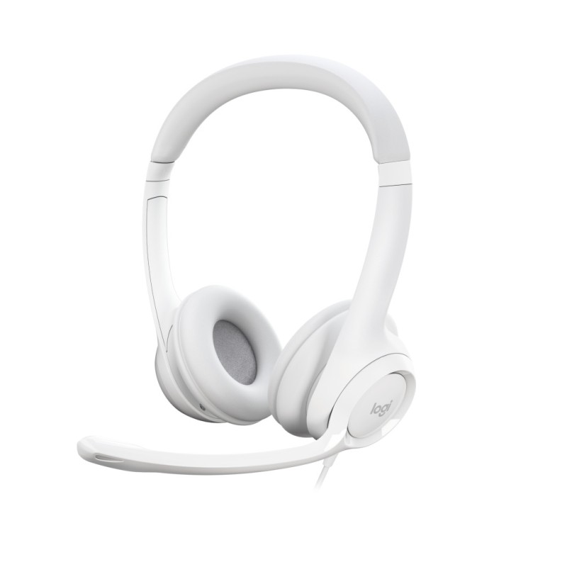 Slušalke žične Logitech naglavne z mikrofonom USB H390 bele (981-001286) LOGITECH Slušalke žične Logitech naglavne z mikrofonom USB H390 bele (981-001286)