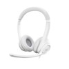 Slušalke žične Logitech naglavne z mikrofonom USB H390 bele (981-001286)