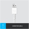 Slušalke žične Logitech naglavne z mikrofonom USB H390 bele (981-001286)
