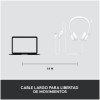 Slušalke žične Logitech naglavne z mikrofonom USB H390 bele (981-001286)