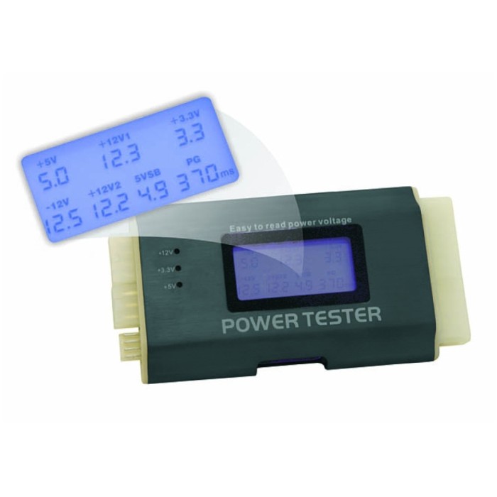 Napajalnik tester za napajalnike 24 pin z LED prikazovalnikom Delock Napajalnik tester za napajalnike 24 pin z LED prikazovalnikom Delock