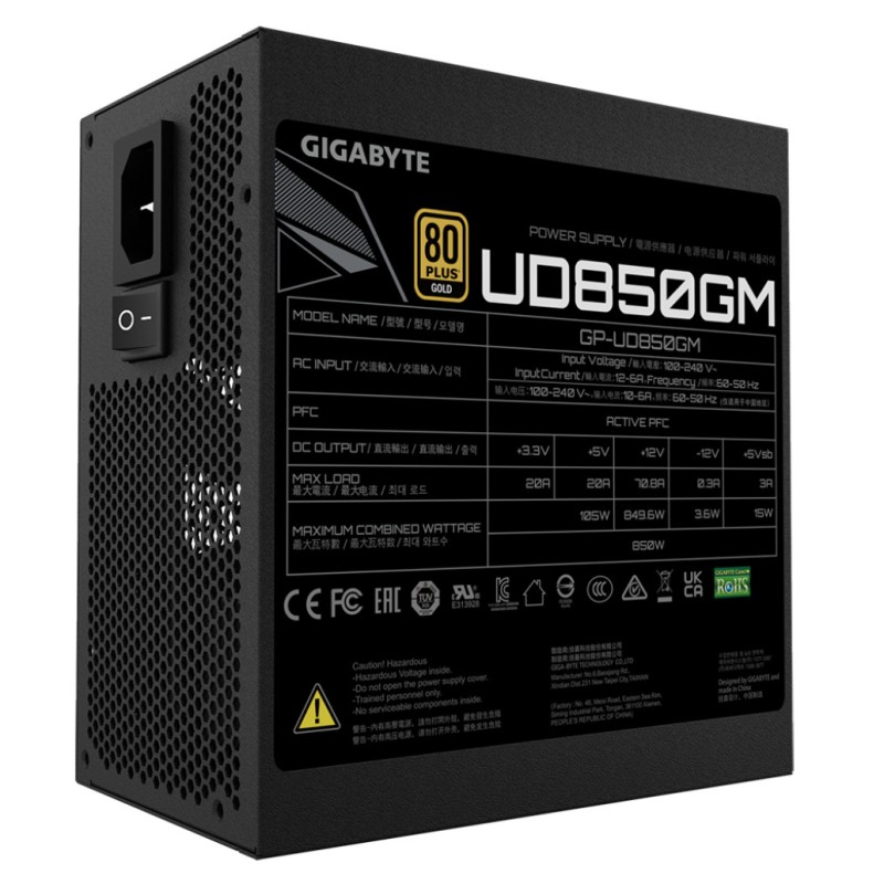 Napajalnik - 850W GigaByte GP-UD850GM 80Plus Gold 90% ATX12V 2.31 EPS12V Modular 120mm črna (GP-UD850GM) GIGABYTE Napajalnik - 850W GigaByte GP-UD850GM 80Plus Gold 90% ATX12V 2.31 EPS12V Modular 120mm črna (GP-UD850GM)