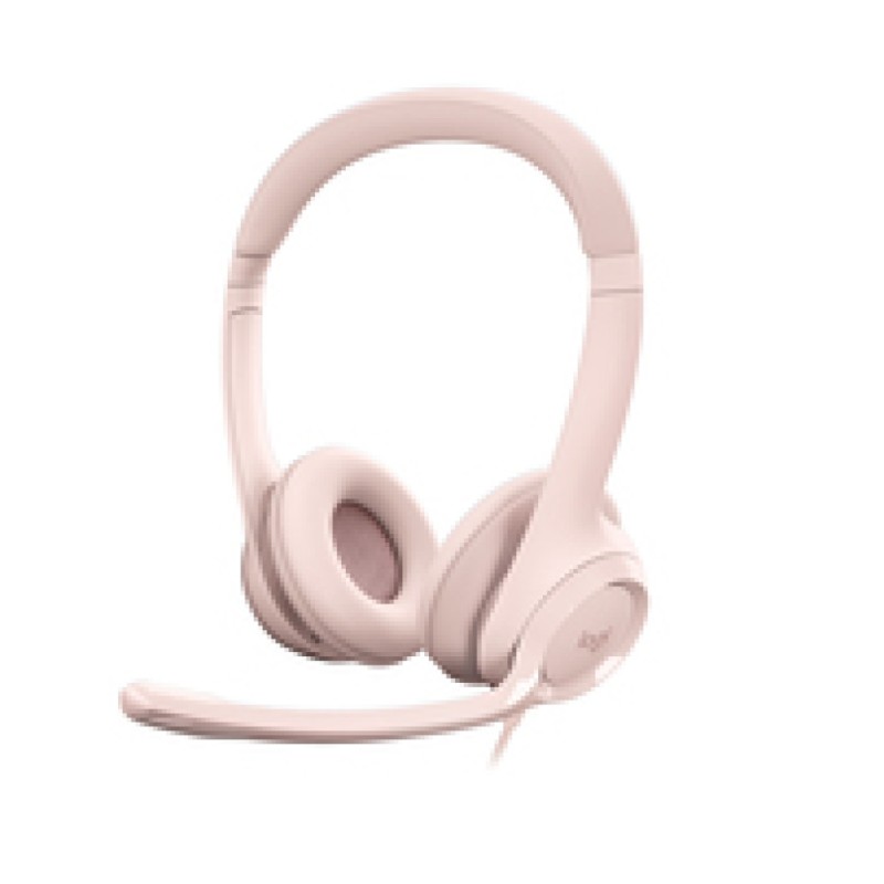 Slušalke žične Logitech naglavne z mikrofonom USB H390 roza (981-001281) LOGITECH Slušalke žične Logitech naglavne z mikrofonom USB H390 roza (981-001281)
