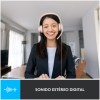 Slušalke žične Logitech naglavne z mikrofonom USB H390 roza (981-001281)