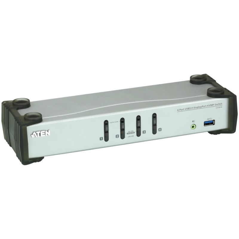 Stikalo KVM ATEN 4x1 DisplayPort 4xUSB s kabli CS1914 Siv Aten Stikalo KVM ATEN 4x1 DisplayPort 4xUSB s kabli CS1914 Siv