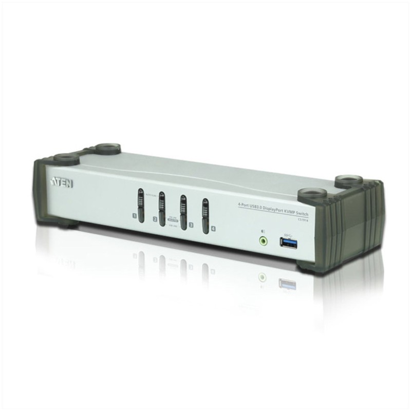 Stikalo KVM ATEN 4x1 DisplayPort 4xUSB s kabli CS1914 Siv Aten Stikalo KVM ATEN 4x1 DisplayPort 4xUSB s kabli CS1914 Siv
