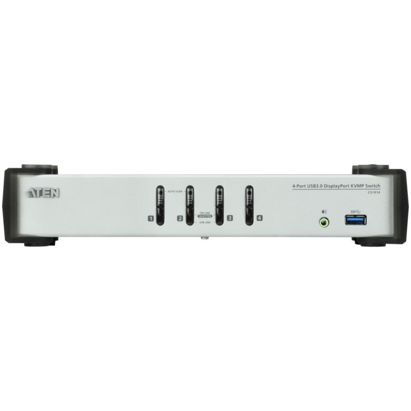 Stikalo KVM ATEN 4x1 DisplayPort 4xUSB s kabli CS1914 Siv Aten Stikalo KVM ATEN 4x1 DisplayPort 4xUSB s kabli CS1914 Siv