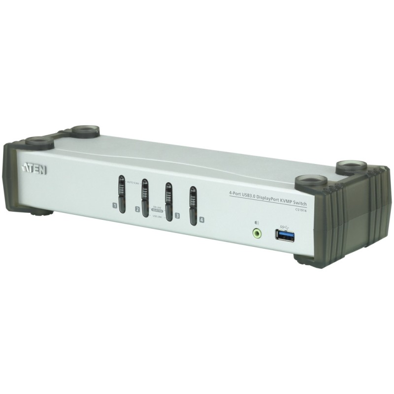 Stikalo KVM ATEN 4x1 DisplayPort 4xUSB s kabli CS1914 Siv Aten Stikalo KVM ATEN 4x1 DisplayPort 4xUSB s kabli CS1914 Siv