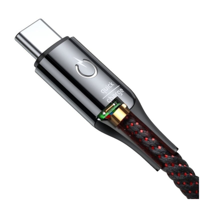 Kabel USB-C => USB-A 2.0 tekstil ovoj 1,00m 5V/3A QC3 LED indikator polnjenja Baseus črn(CATCD-01) Baseus Kabel USB-C => USB-A 2.0 tekstil ovoj 1,00m 5V/3A QC3 LED indikator polnjenja Baseus črn(CATCD-01)