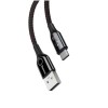 Kabel USB-C => USB-A 2.0 tekstil ovoj 1,00m 5V/3A QC3 LED indikator polnjenja Baseus črn(CATCD-01)
