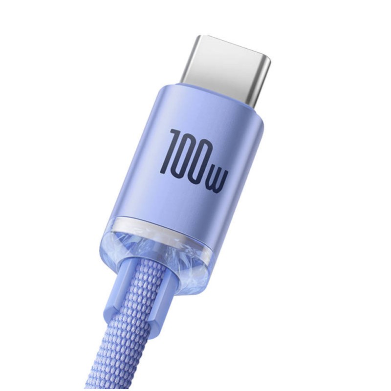 Kabel USB-C => USB-A 2.0 tekstil ovoj 2,00m 5A Baseus Crystal Shine – vijolčen (CAJY000505) Baseus Kabel USB-C => USB-A 2.0 tekstil ovoj 2,00m 5A Baseus Crystal Shine – vijolčen (CAJY000505)