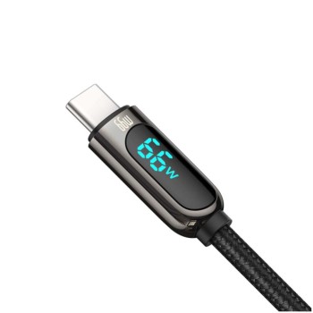 Kabel USB-C => USB-A 2.0 tekstil ovoj 1,00m 6A Baseus Display – črn (CASX020001) Kabel USB-C => USB-A 2.0 tekstil ovoj 1,00m 6A Baseus Display – črn (CASX020001)