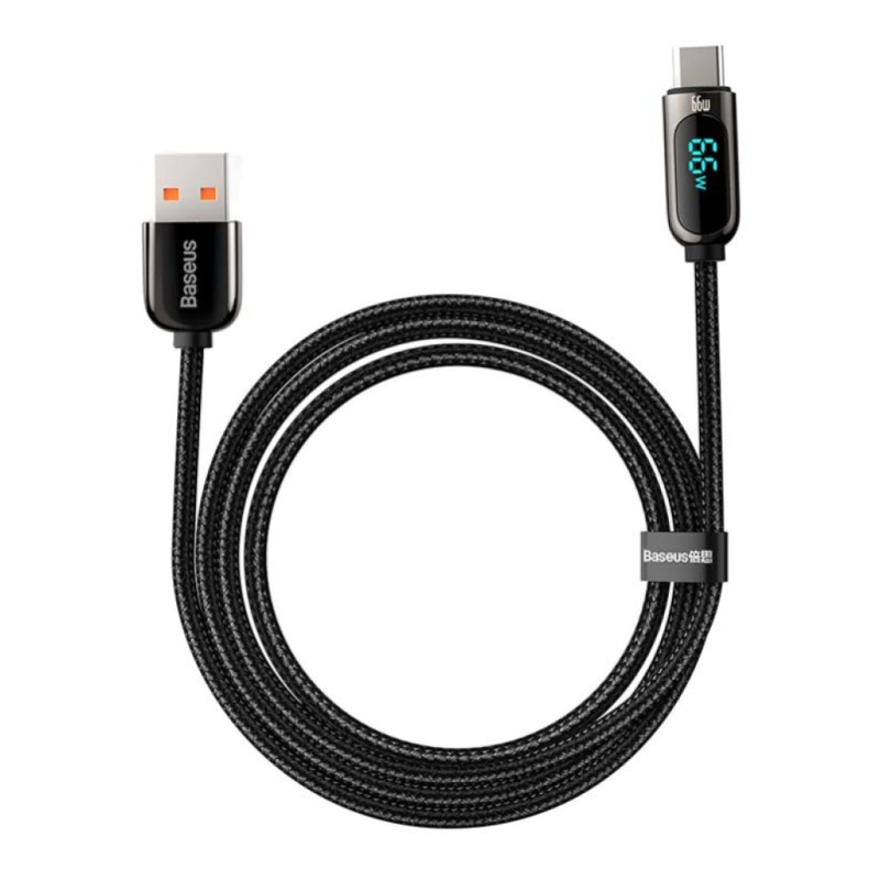 Kabel USB-C => USB-A 2.0 tekstil ovoj 1,00m 6A Baseus Display – črn (CASX020001) Baseus Kabel USB-C => USB-A 2.0 tekstil ovoj 1,00m 6A Baseus Display – črn (CASX020001)
