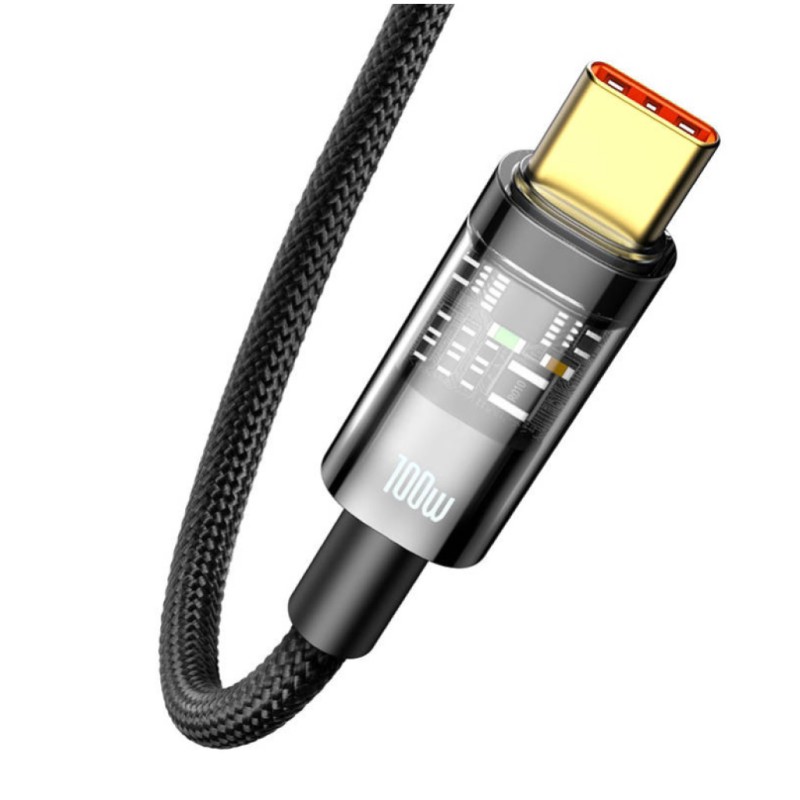 Kabel USB-C => USB-A 2.0 tekstil ovoj 2,00m 6A Baseus Explorer – črn (CATS000301) Baseus Kabel USB-C => USB-A 2.0 tekstil ovoj 2,00m 6A Baseus Explorer – črn (CATS000301)