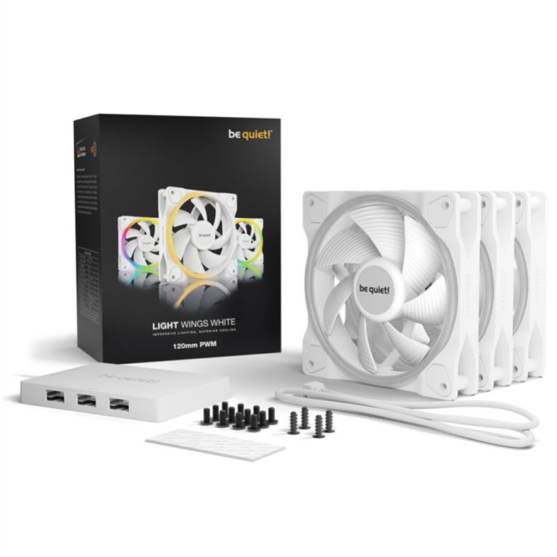 Ventilator Bequiet Light Wings 120mm, bela RGB (3 pack + kontroler) be quiet! Ventilator Bequiet Light Wings 120mm, bela RGB (3 pack + kontroler)
