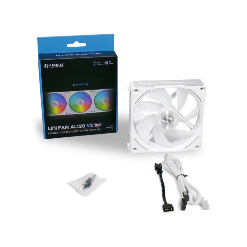 Ventilator Lian-Li UNI FAN AL120 V2 120mm, bela RGB Lian-Li Ventilator Lian-Li UNI FAN AL120 V2 120mm, bela RGB
