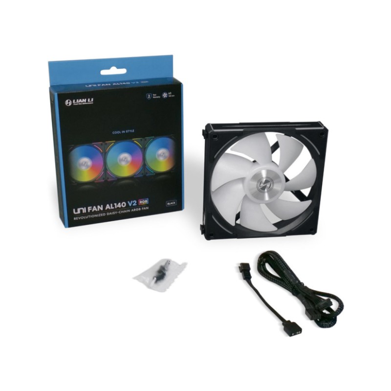 Ventilator Lian-Li UNI FAN AL140 V2 140mm, črna RGB Lian-Li Ventilator Lian-Li UNI FAN AL140 V2 140mm, črna RGB