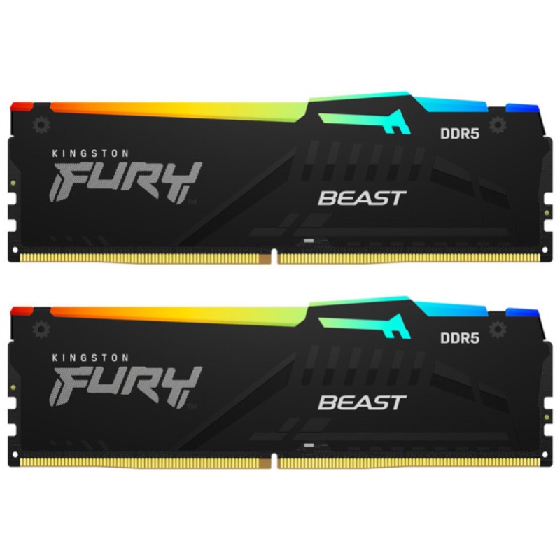 DDR5 16GB 5600MHz CL40 KIT (2x 8GB) Kingston RGB Fury Beast XMP3.0 1,25V Fury črna (KF556C40BBAK2-16) KINGSTON DDR5 16GB 5600MHz CL40 KIT (2x 8GB) Kingston RGB Fury Beast XMP3.0 1,25V Fury črna (KF556C40BBAK2-16)