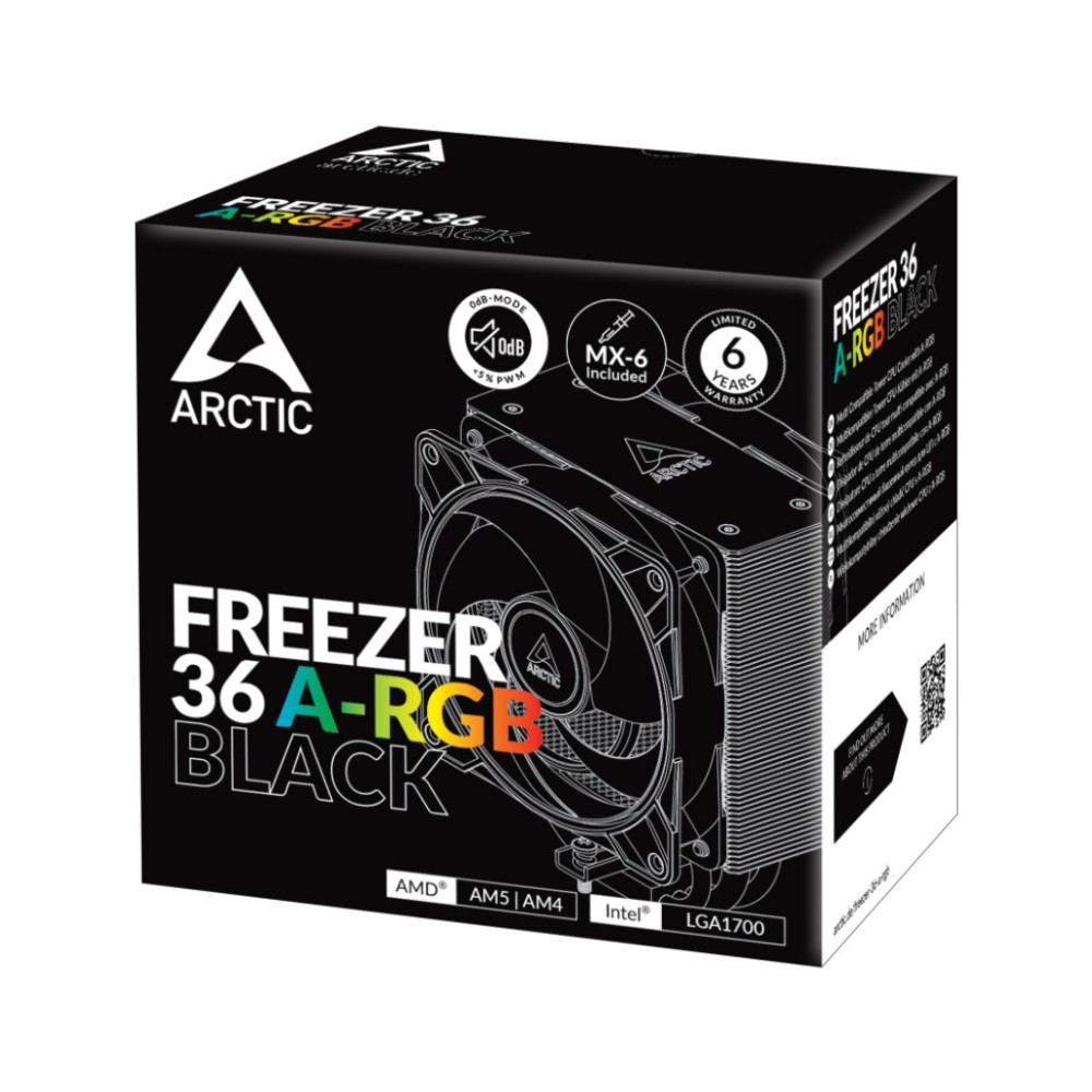 Zračni hladilnik Arctic Freezer 36 - 160mm RGB črna (ACFRE00124A) ARCTIC Zračni hladilnik Arctic Freezer 36 - 160mm RGB črna (ACFRE00124A)