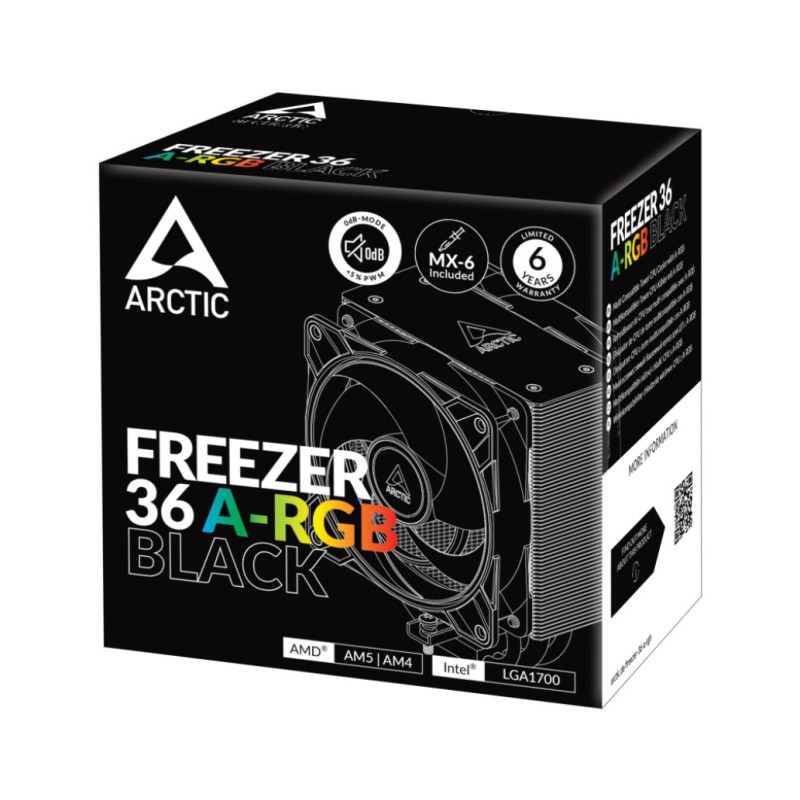 Zračni hladilnik Arctic Freezer 36 - 160mm RGB črna (ACFRE00124A) ARCTIC Zračni hladilnik Arctic Freezer 36 - 160mm RGB črna (ACFRE00124A)
