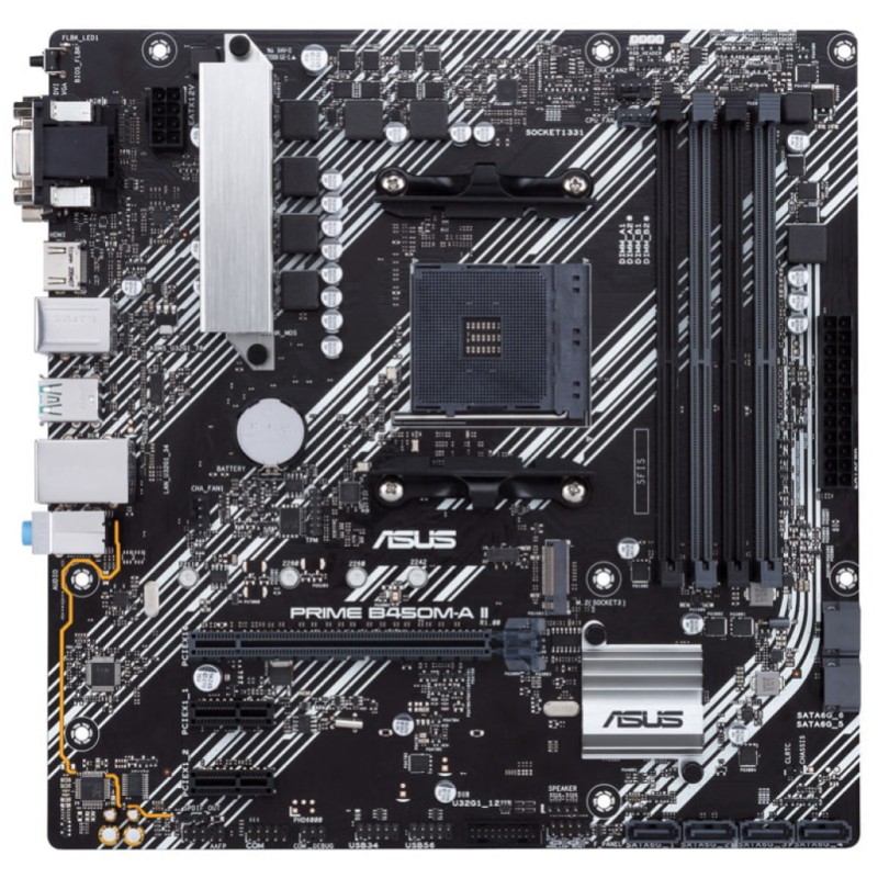 Osnovna plošča AM4 Asus PRIME B450M-A II ATX 1xVGA 1xDVI-D 1xHDMI ASUS Osnovna plošča AM4 Asus PRIME B450M-A II ATX 1xVGA 1xDVI-D 1xHDMI