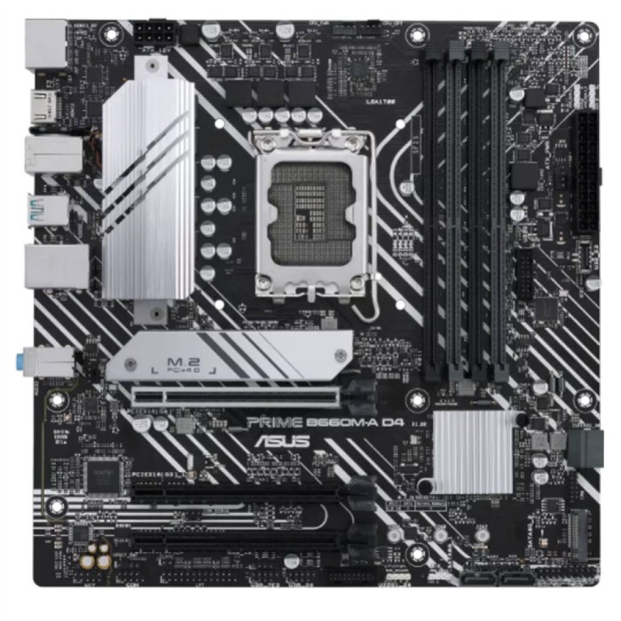 Osnovna plošča 1700 Asus PRIME B660M-A D4 microATX VGA 2xHDMI DisplayPort Osnovna plošča 1700 Asus PRIME B660M-A D4 microATX VGA 2xHDMI DisplayPort