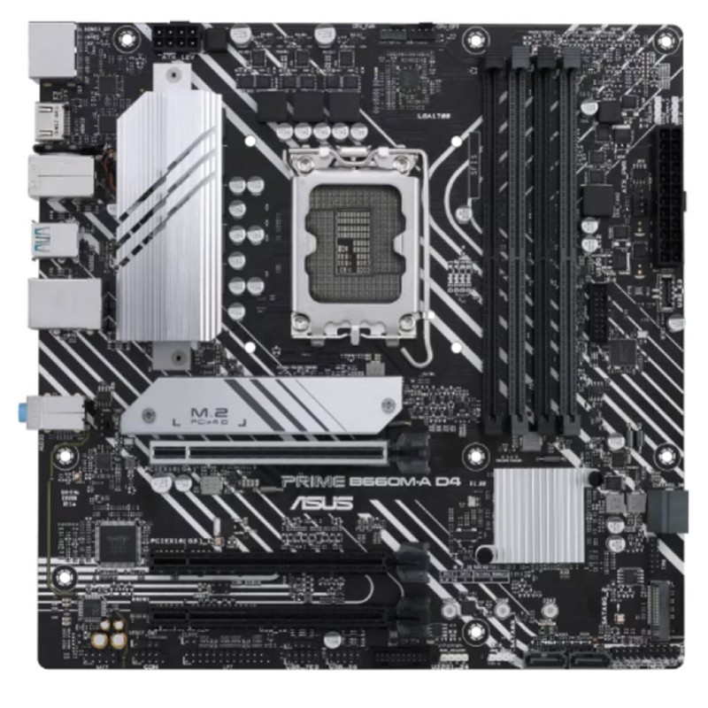 Osnovna plošča 1700 Asus PRIME B660M-A D4 microATX VGA 2xHDMI DisplayPort ASUS Osnovna plošča 1700 Asus PRIME B660M-A D4 microATX VGA 2xHDMI DisplayPort