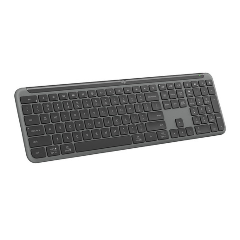 Tipkovnica brezžična + Bluetooth Logitech Signature Slim K950 US international | SLO gravura grafitna (920-012465)