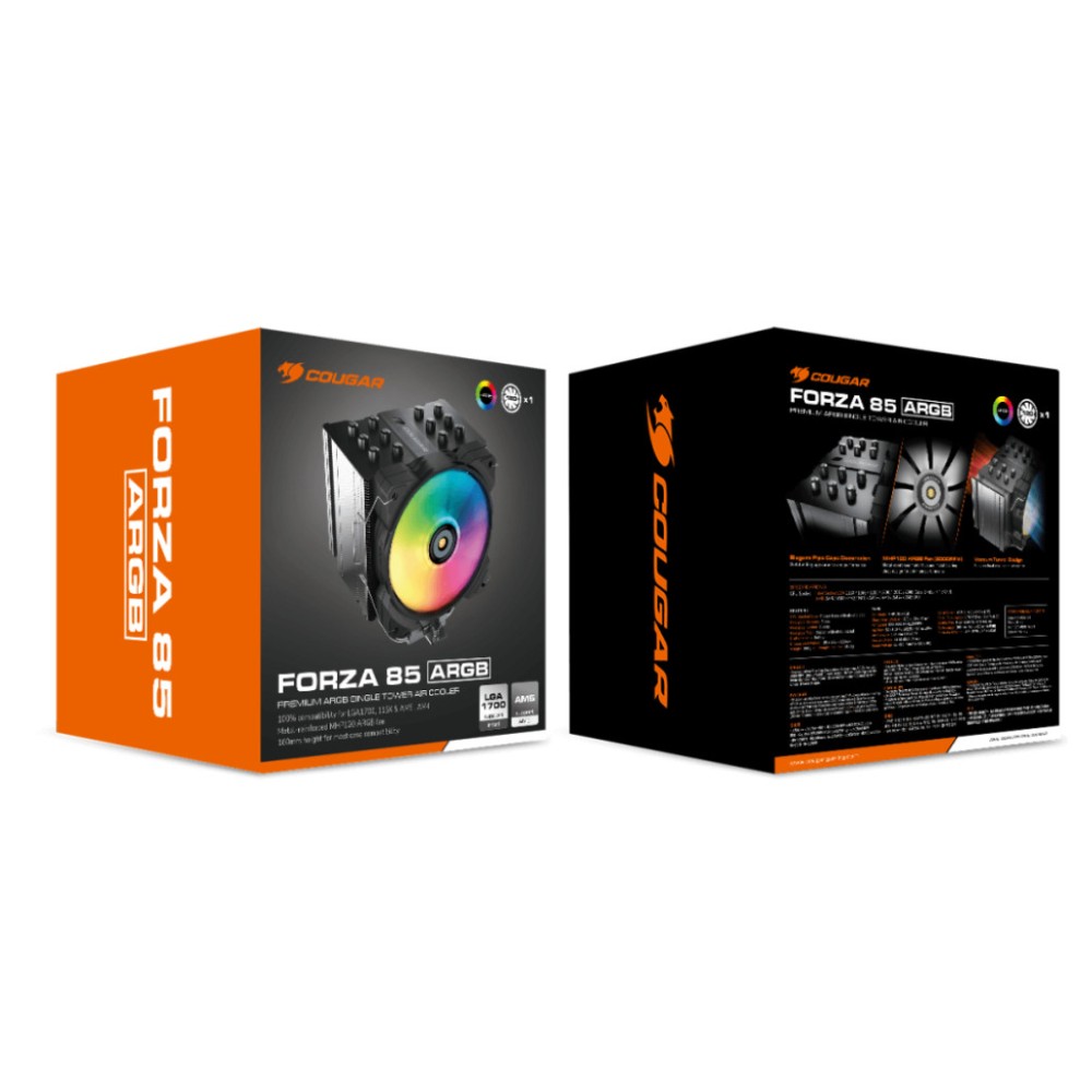 Zračni hladilnik Cougar Forza 85 ARGB - 31,68 dB 160mm črna-srebrna (CGR-FZA85-ARGB)
