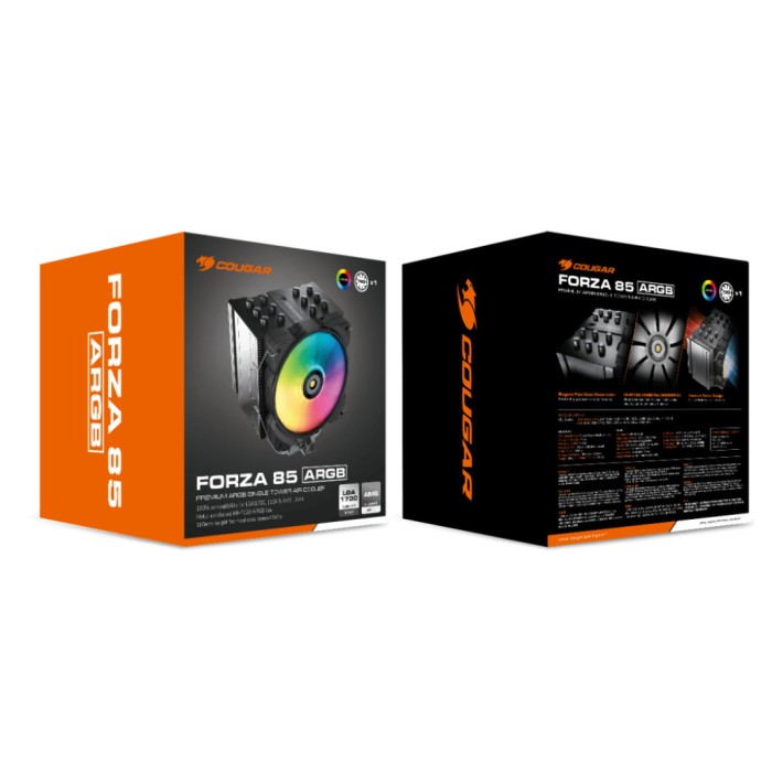 Zračni hladilnik Cougar Forza 85 ARGB - 31,68 dB 160mm črna-srebrna (CGR-FZA85-ARGB) Zračni hladilnik Cougar Forza 85 ARGB - 31,68 dB 160mm črna-srebrna (CGR-FZA85-ARGB)