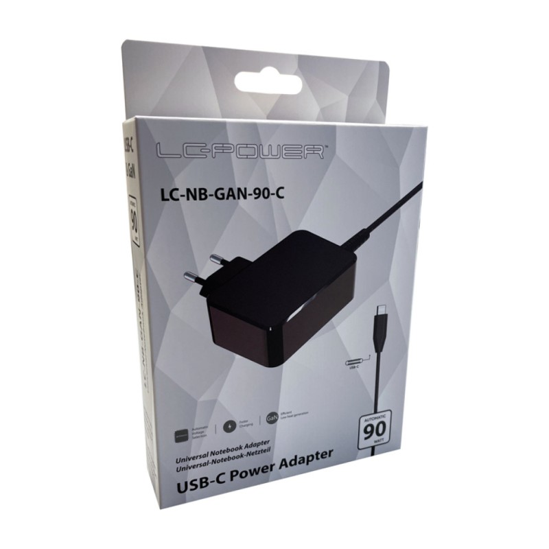Napajalnik za prenosnik univerzalni 90W LC Power USB-C (LC-NB-GAN-90-C) LC Power Napajalnik za prenosnik univerzalni 90W LC Power USB-C (LC-NB-GAN-90-C)