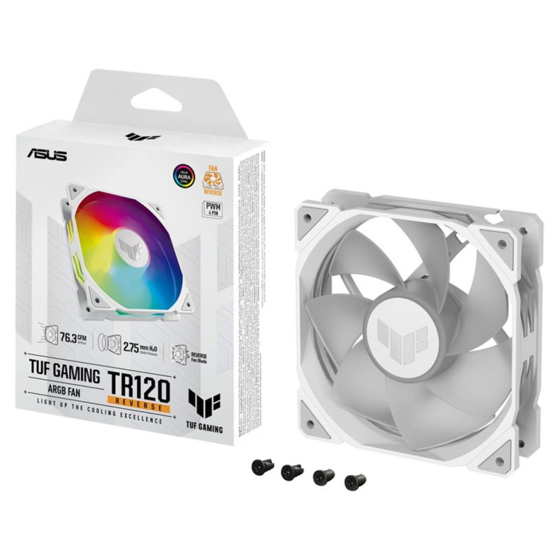 Ventilator Asus TR120 Reverse 120mm, bela ARGB ASUS Ventilator Asus TR120 Reverse 120mm, bela ARGB