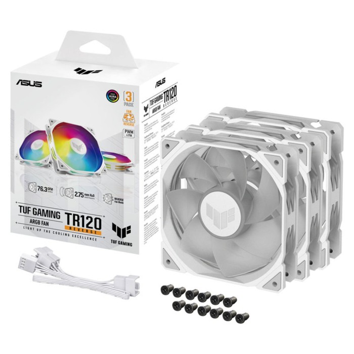 Ventilator Asus TR120 Reverse 120mm, bela ARGB (3 pack) Ventilator Asus TR120 Reverse 120mm, bela ARGB (3 pack)
