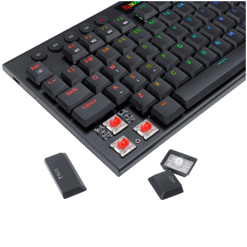 Tipkovnica brezžična + Bluetooth USB-C Redragon HORUS PRO K618RGB-PRO US | črna RGB (17433) Redragon Tipkovnica brezžična + Bluetooth USB-C Redragon HORUS PRO K618RGB-PRO US | črna RGB (17433)