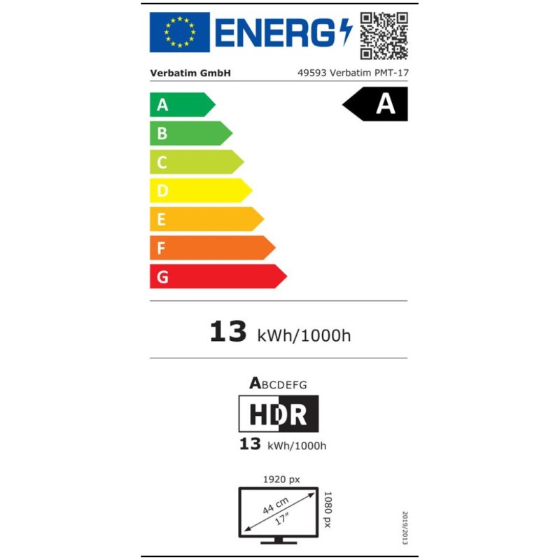Prenosni monitor Verbatim 43,9 cm (17,3) PMT-17 1920x1080 IPS 6ms HDMI 2xUSB-C USB2.0 Zvočniki 10 točkovni kapacitivni G+G Verbatim Prenosni monitor Verbatim 43,9 cm (17,3) PMT-17 1920x1080 IPS 6ms HDMI 2xUSB-C USB2.0 Zvočniki 10 točkovni kapacitivni G+G