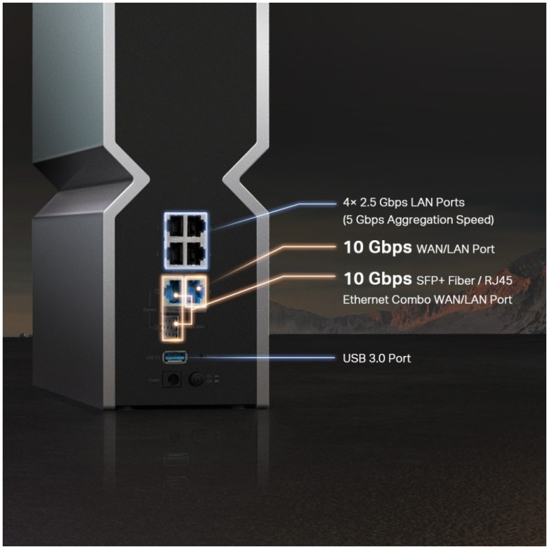 Usmerjevalnik brezžični TP-Link Archer BE800 WiFi7 802.11be BE19000 4xLAN 8x notranja antena ()