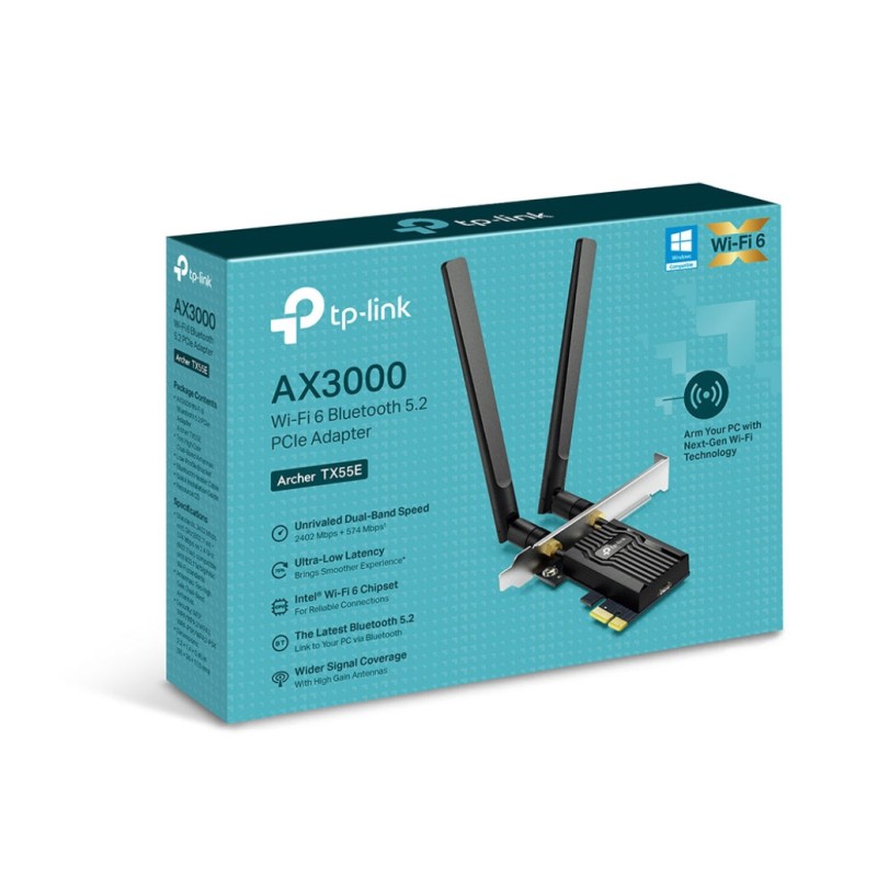 Mrežni adapter PCIe TP-Link Archer TX55E AX3000 (Archer TX55E) TP-LINK Mrežni adapter PCIe TP-Link Archer TX55E AX3000 (Archer TX55E)