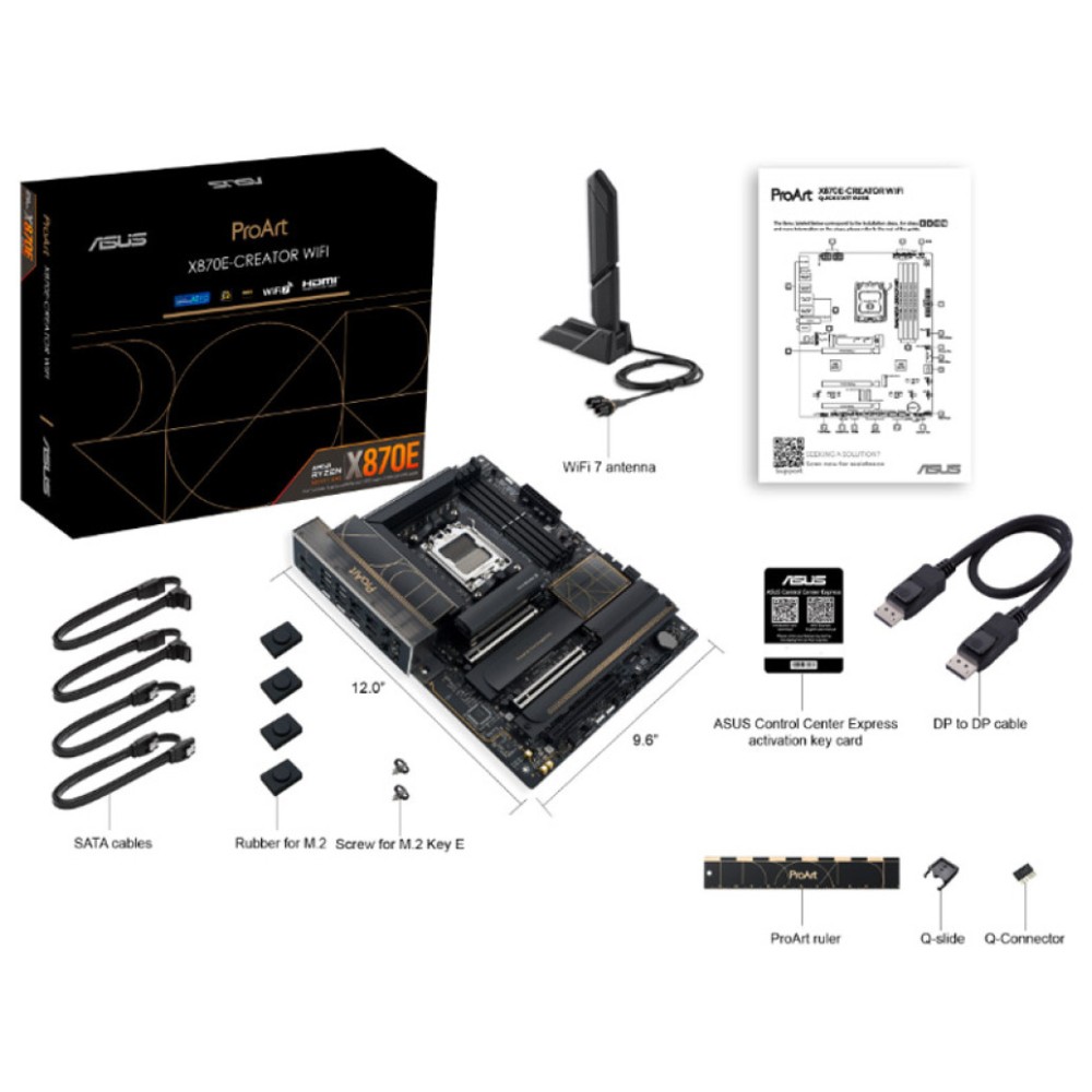 Osnovna plošča AM5 Asus ProArt X870E-CREATOR WIFI ATX 1xHDMI 2.1 1xDisplayPort 1.4a ASUS Osnovna plošča AM5 Asus ProArt X870E-CREATOR WIFI ATX 1xHDMI 2.1 1xDisplayPort 1.4a