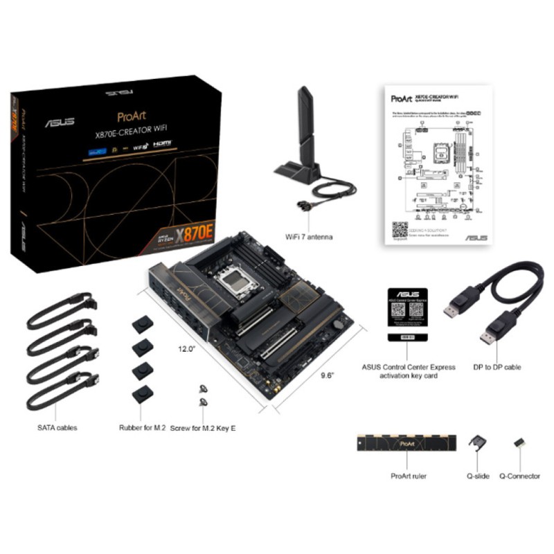 Osnovna plošča AM5 Asus ProArt X870E-CREATOR WIFI ATX 1xHDMI 2.1 1xDisplayPort 1.4a ASUS Osnovna plošča AM5 Asus ProArt X870E-CREATOR WIFI ATX 1xHDMI 2.1 1xDisplayPort 1.4a