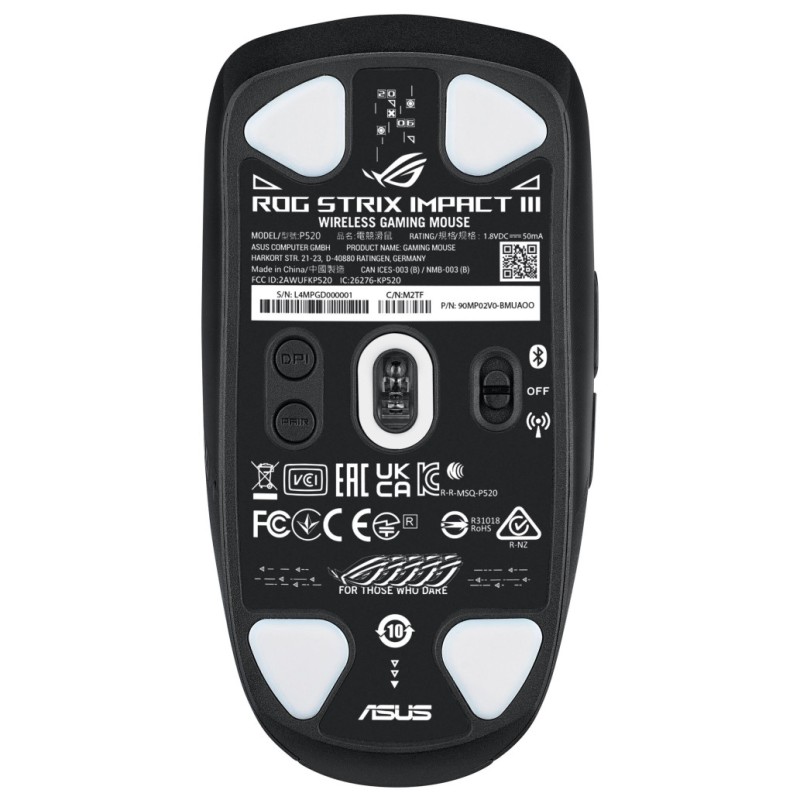 Miš Asus brezžična + Bluetooth ROG Strix Impact III optična gaming AimPoint 36000DPI črna (90MP03D0-BMUA00) ASUS Miš Asus brezžična + Bluetooth ROG Strix Impact III optična gaming AimPoint 36000DPI črna (90MP03D0-BMUA00)