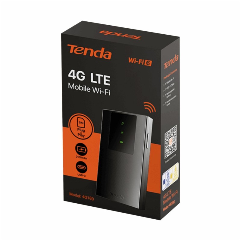 Usmerjevalnik brezžični Tenda WiFi6E 802.11ax 286Mbit/s 4G 2x notranja antena (4G180 V4.0) Tenda Usmerjevalnik brezžični Tenda WiFi6E 802.11ax 286Mbit/s 4G 2x notranja antena (4G180 V4.0)