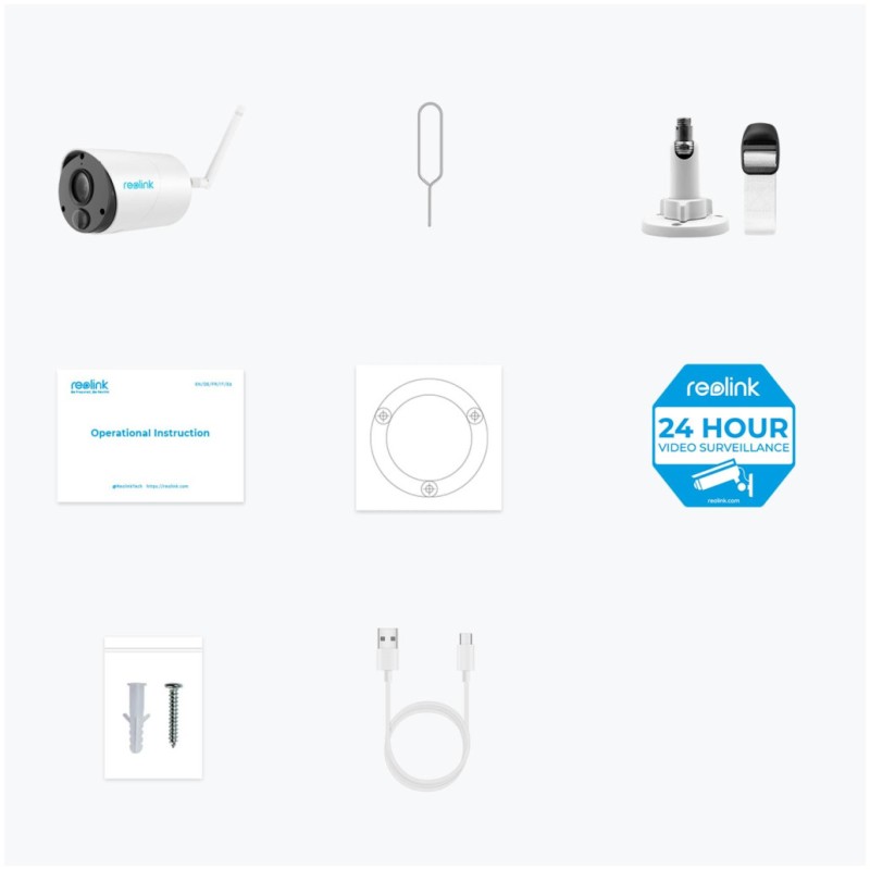 Zunanja nadzorna kamera Reolink 3 MP WiFi baterija/solarno napajanje 100° montažna nočni pogled (Argus Series B320) Reolink Zunanja nadzorna kamera Reolink 3 MP WiFi baterija/solarno napajanje 100° montažna nočni pogled (Argus Series B320)