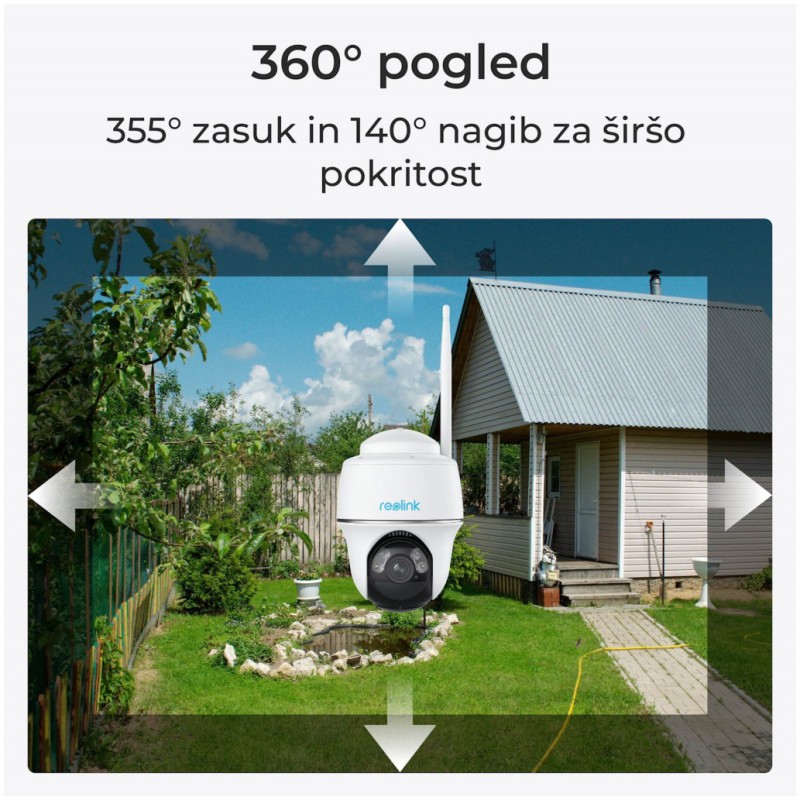 Zunanja nadzorna kamera Reolink 2880x1620 WiFi baterija/solarno napajanje 122° montažna mikrofon in zvočnik (Argus Series B430 Wh) Reolink Zunanja nadzorna kamera Reolink 2880x1620 WiFi baterija/solarno napajanje 122° montažna mikrofon in zvočnik (Argus Series B430 Wh)