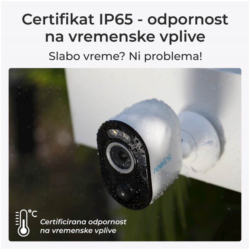 Zunanja nadzorna kamera Reolink 2880x1620 WiFi horizontalno 100° barvni nočni pogled (Argus Series B330 Wh) Reolink Zunanja nadzorna kamera Reolink 2880x1620 WiFi horizontalno 100° barvni nočni pogled (Argus Series B330 Wh)