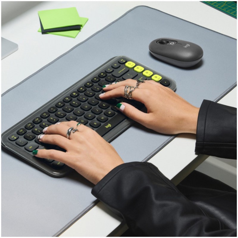 Tipkovnica brezžična + Bluetooth Logitech Pop Icon Keys US international | SLO gravura grafitna (920-013071) LOGITECH Tipkovnica brezžična + Bluetooth Logitech Pop Icon Keys US international | SLO gravura grafitna (920-013071)