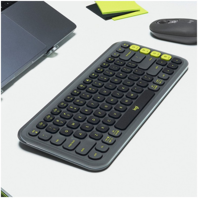 Tipkovnica brezžična + Bluetooth Logitech Pop Icon Keys US international | SLO gravura grafitna (920-013071) LOGITECH Tipkovnica brezžična + Bluetooth Logitech Pop Icon Keys US international | SLO gravura grafitna (920-013071)