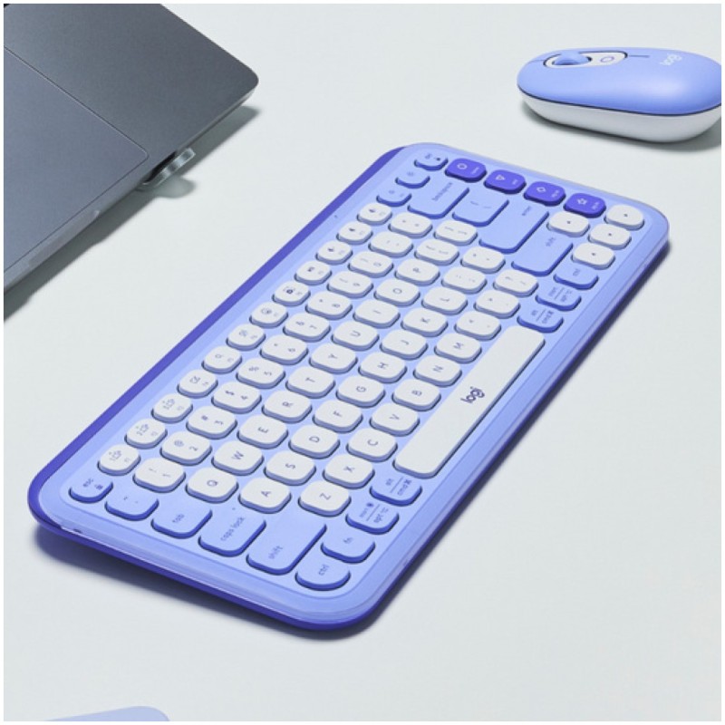 Tipkovnica brezžična + Bluetooth Logitech Pop Icon Keys US international | SLO gravura vijolična (920-013074) LOGITECH Tipkovnica brezžična + Bluetooth Logitech Pop Icon Keys US international | SLO gravura vijolična (920-013074)