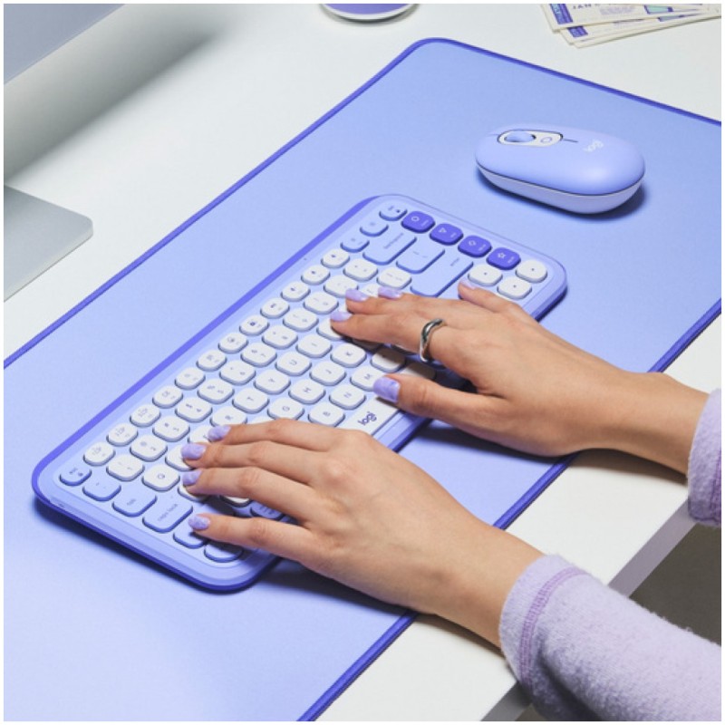 Tipkovnica brezžična + Bluetooth Logitech Pop Icon Keys US international | SLO gravura vijolična (920-013074) LOGITECH Tipkovnica brezžična + Bluetooth Logitech Pop Icon Keys US international | SLO gravura vijolična (920-013074)