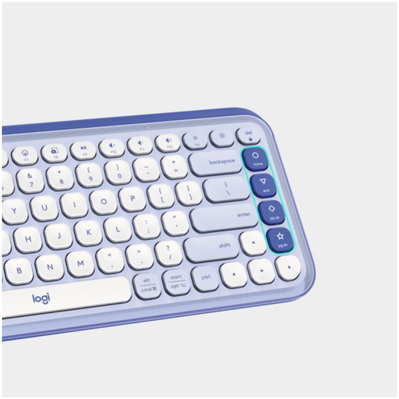 Tipkovnica brezžična + Bluetooth Logitech Pop Icon Keys US international | SLO gravura vijolična (920-013074) LOGITECH Tipkovnica brezžična + Bluetooth Logitech Pop Icon Keys US international | SLO gravura vijolična (920-013074)