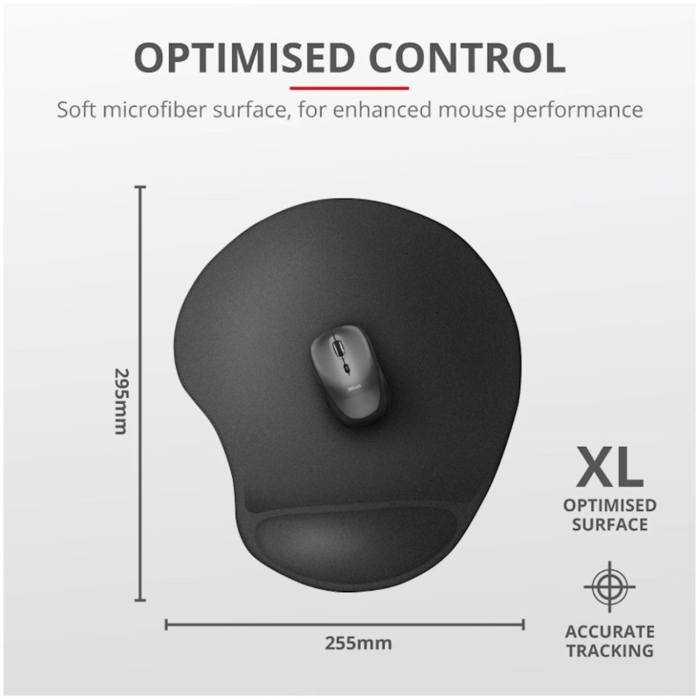 Podloga za miško z gelom ergonomska Trust BigFoot XL črna (23728)